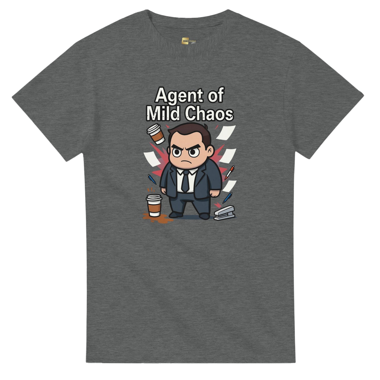Agent of Mild Chaos graphic design on a Heavyweight T-shirt