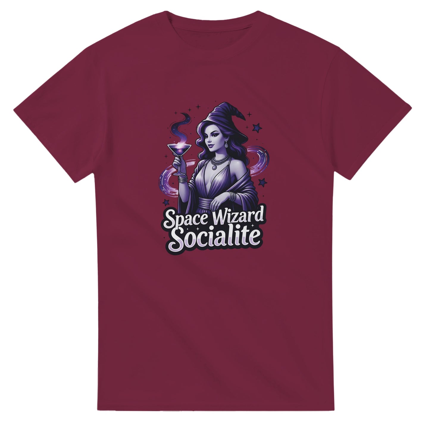 Space Wizard Socialite graphic design on a Heavyweight T-shirt