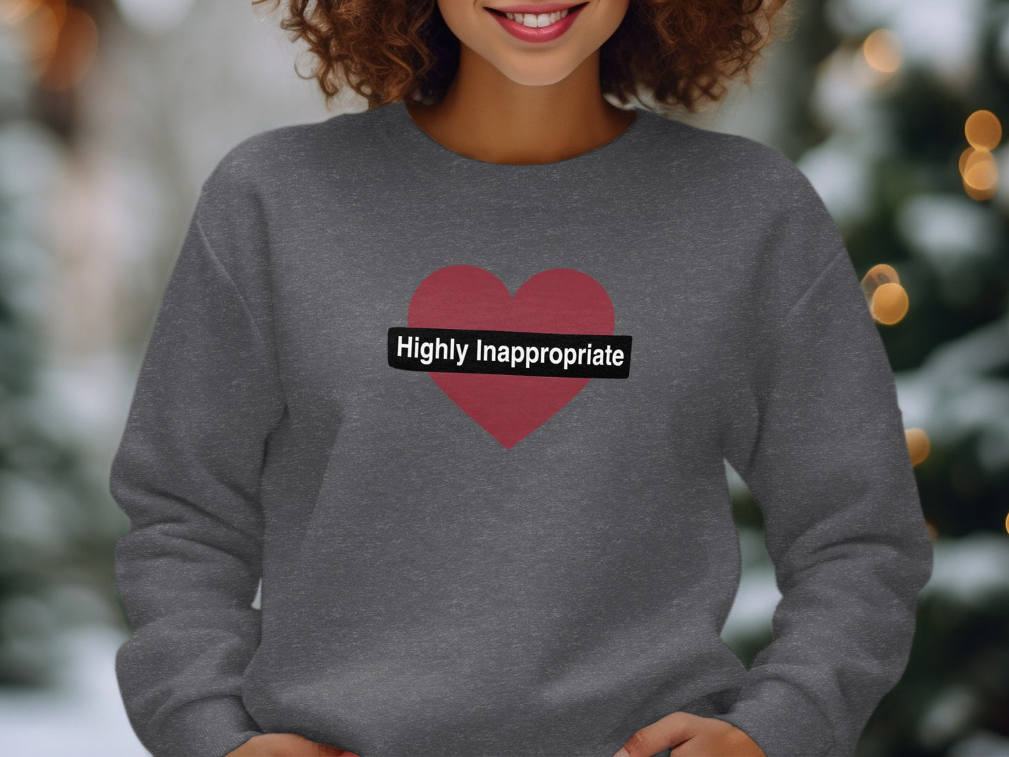 Highly Inappropriate Heart Design Sweater