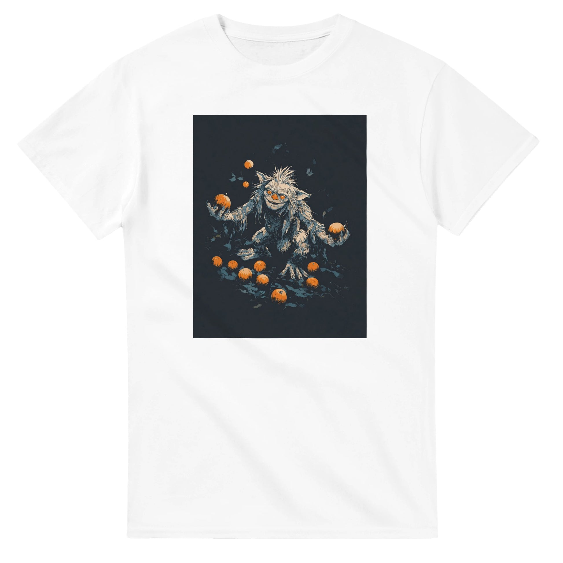 Mischievous Pumpkin Goblin on a Heavyweight T-shirt