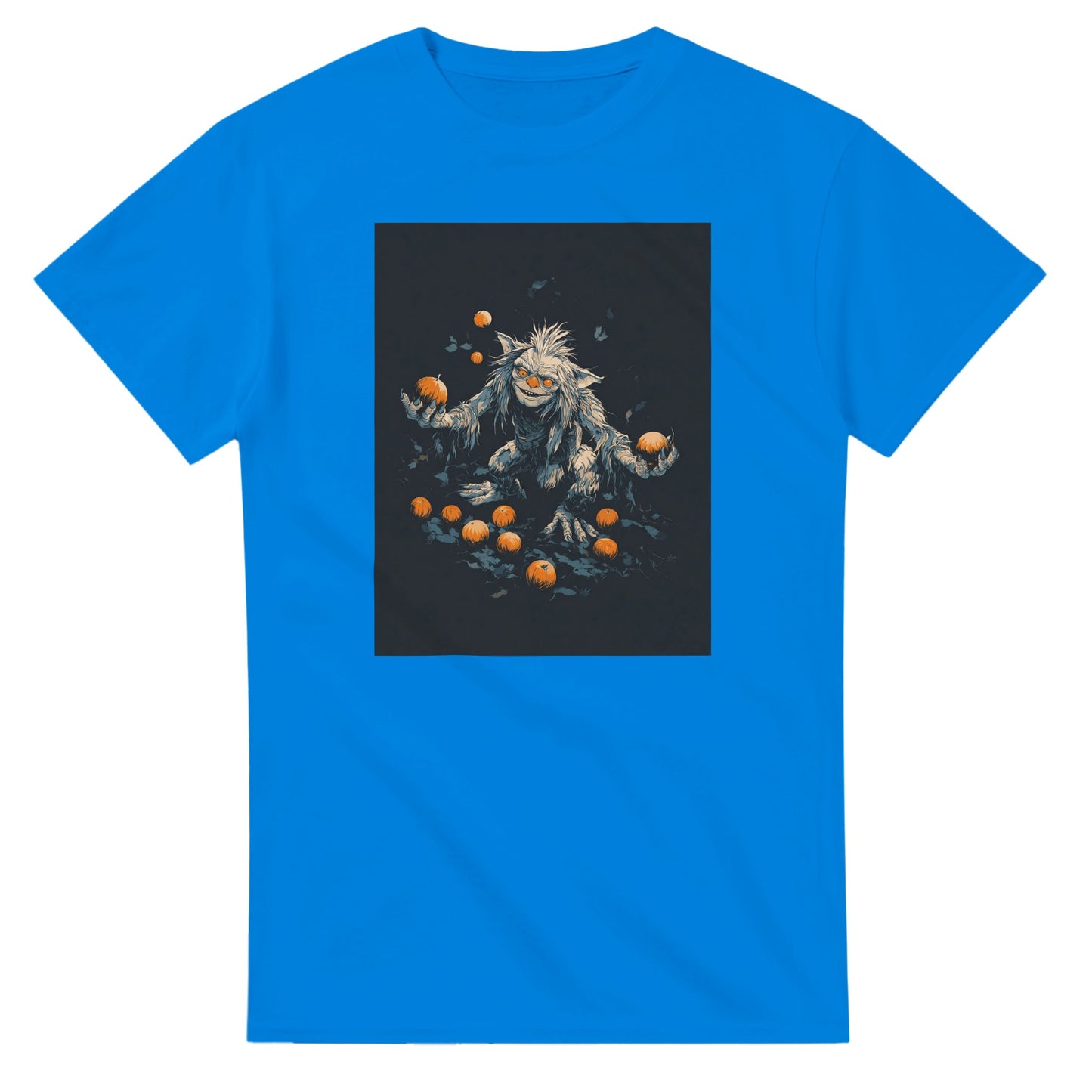 Mischievous Pumpkin Goblin on a Heavyweight T-shirt