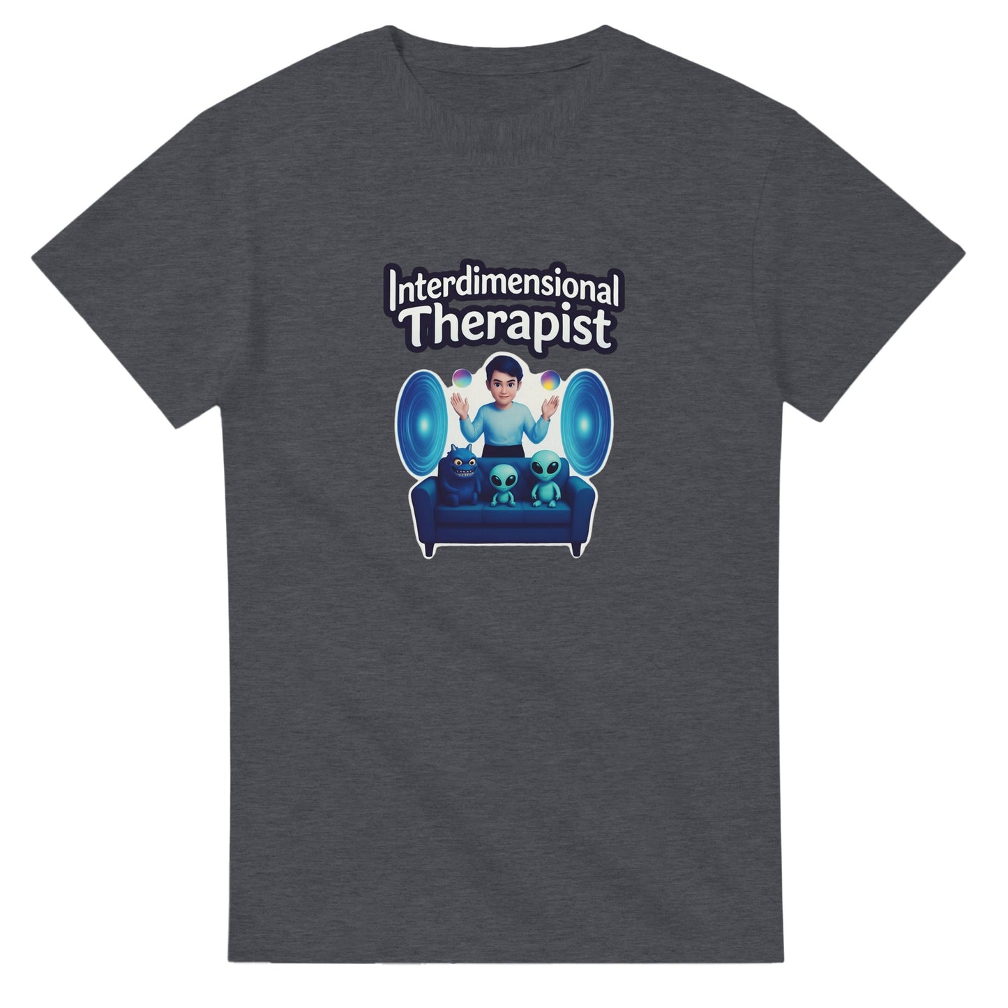 Interdimensional Therapist graphic design on a Heavyweight T-shirt