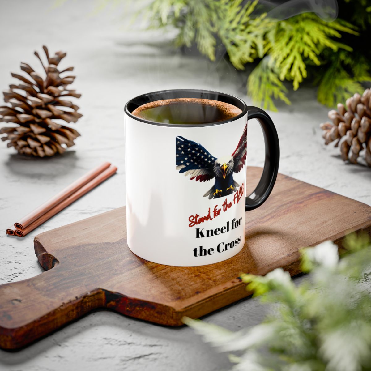 Stand for the Flag Kneel for the Cross mug