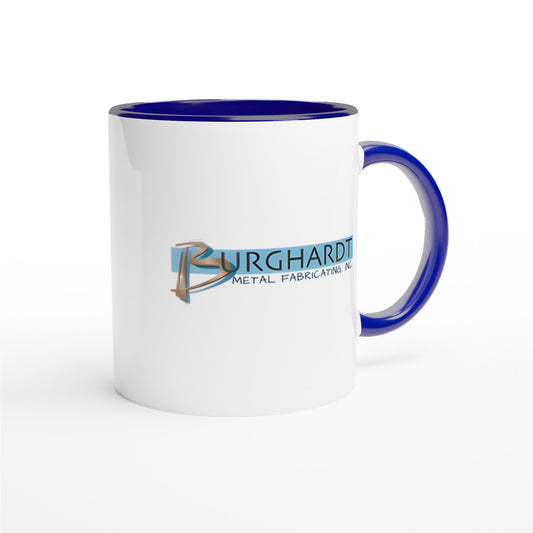 Burghardt Metal Fabricating, inc., logo on an 11oz Ceramic Mug