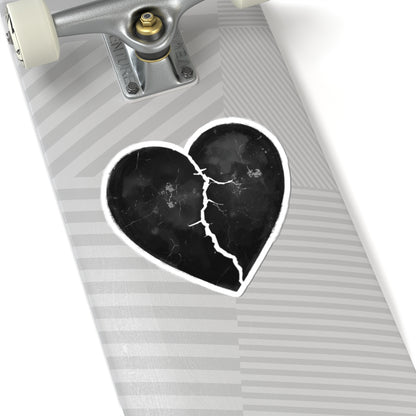 Cracked Black Heart Skateboard Deck Graphic Design