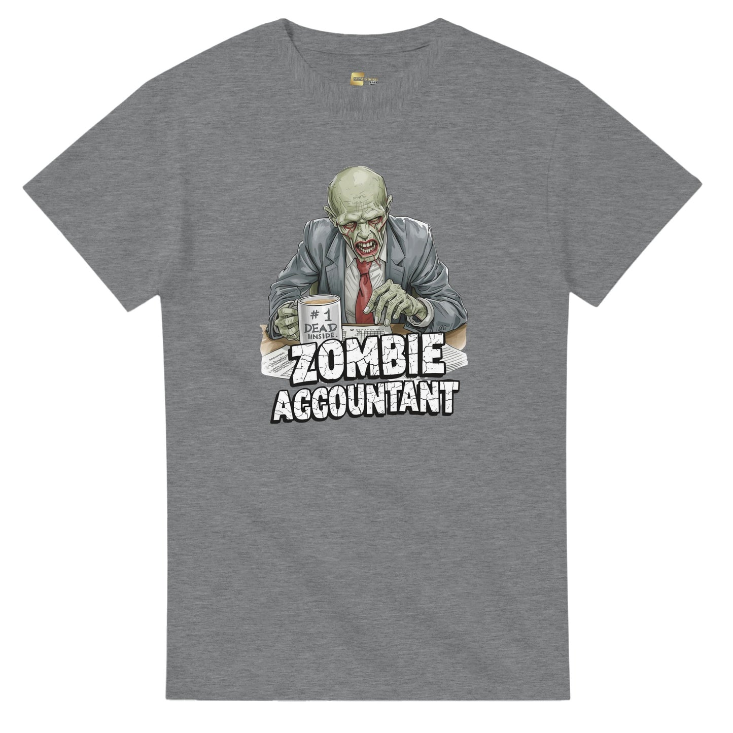 Zombie Accountant graphic design on a Heavyweight T-shirt