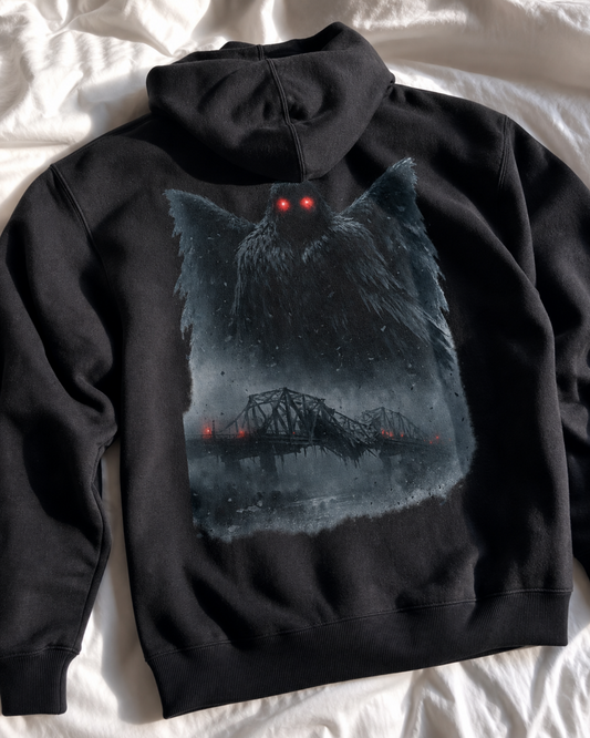 Mothman - Cryptid Horror Dark Art Premium Graphic Hoodie