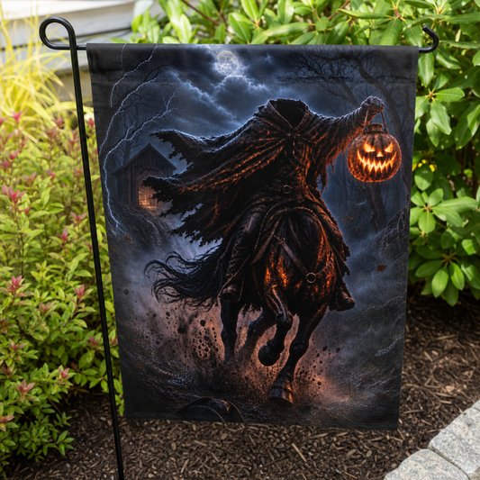 Dark Folklore Series Headless Horseman banner product image board, showing the design and mockups.