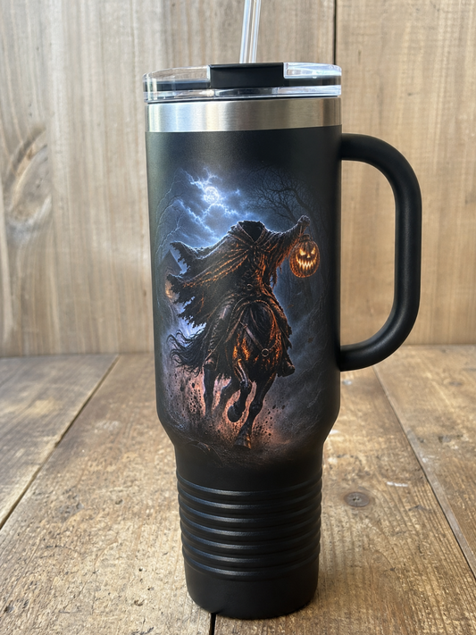 Dark Folklore Series Headless Horseman product image board, showing the design and product mockups.