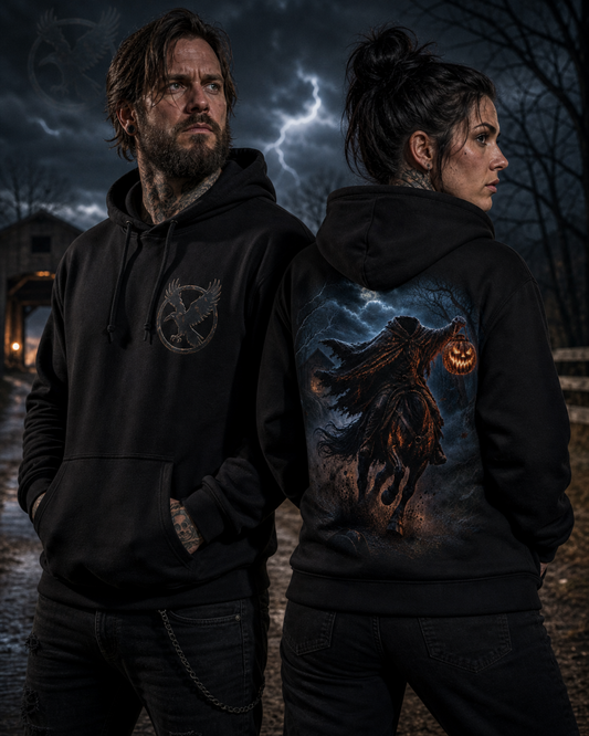 Headless Horseman - Halloween Horror Dark Art Premium Graphic Hoodie