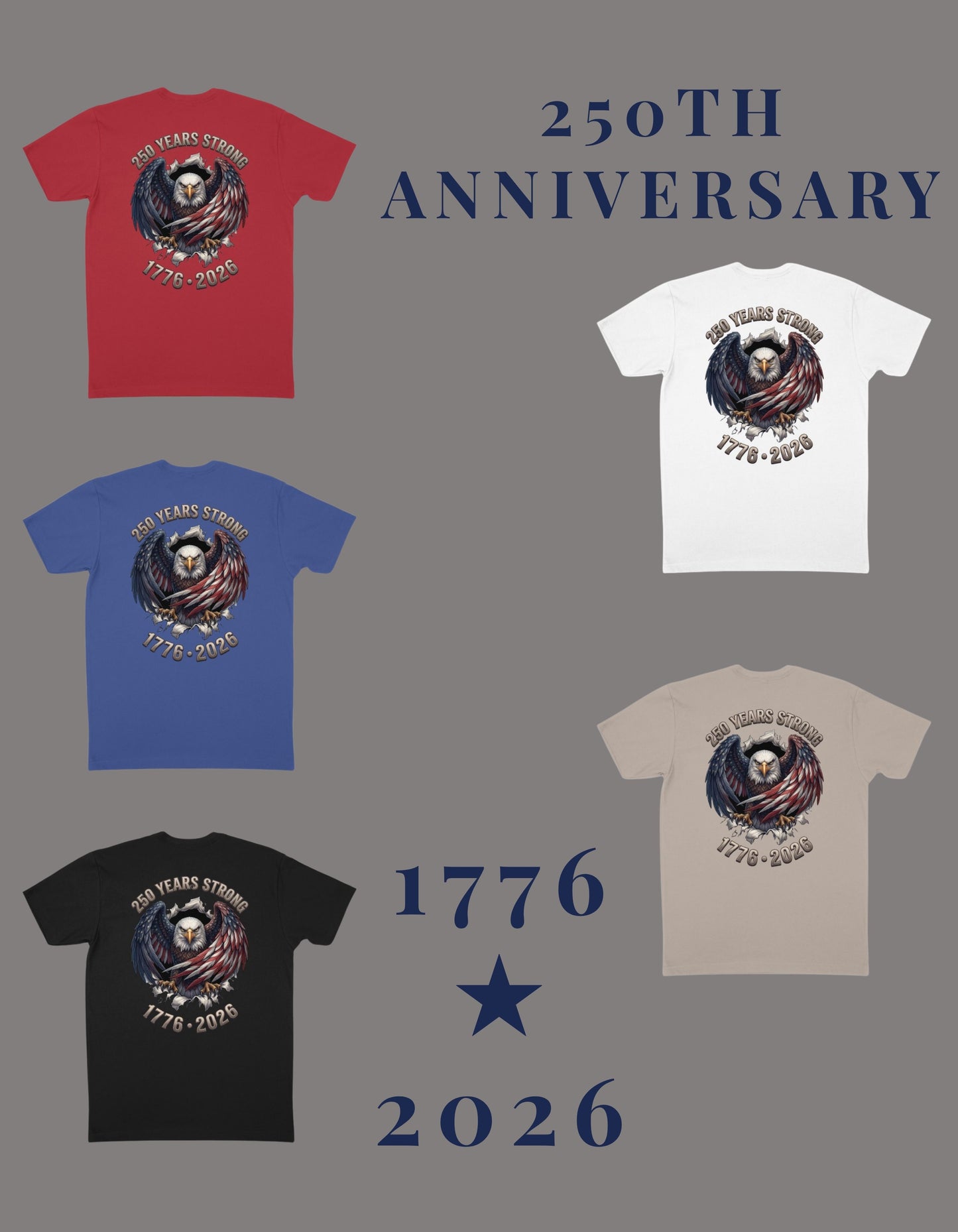 250th Anniversary Eagle - Bold Patriotic Graphic Premium Soft-Blend T-Shirt