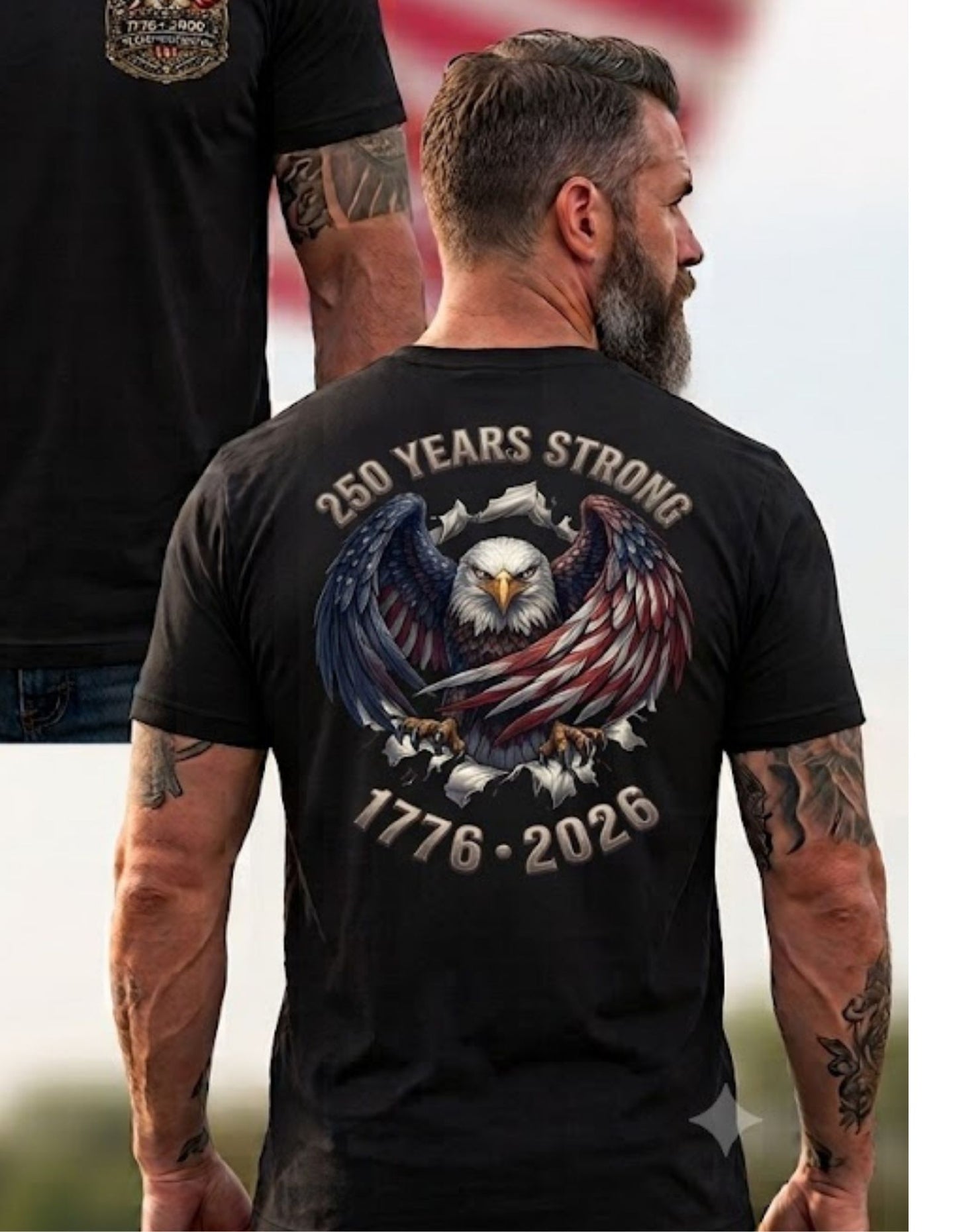 250th Anniversary Eagle - Bold Patriotic Graphic Premium Soft-Blend T-Shirt