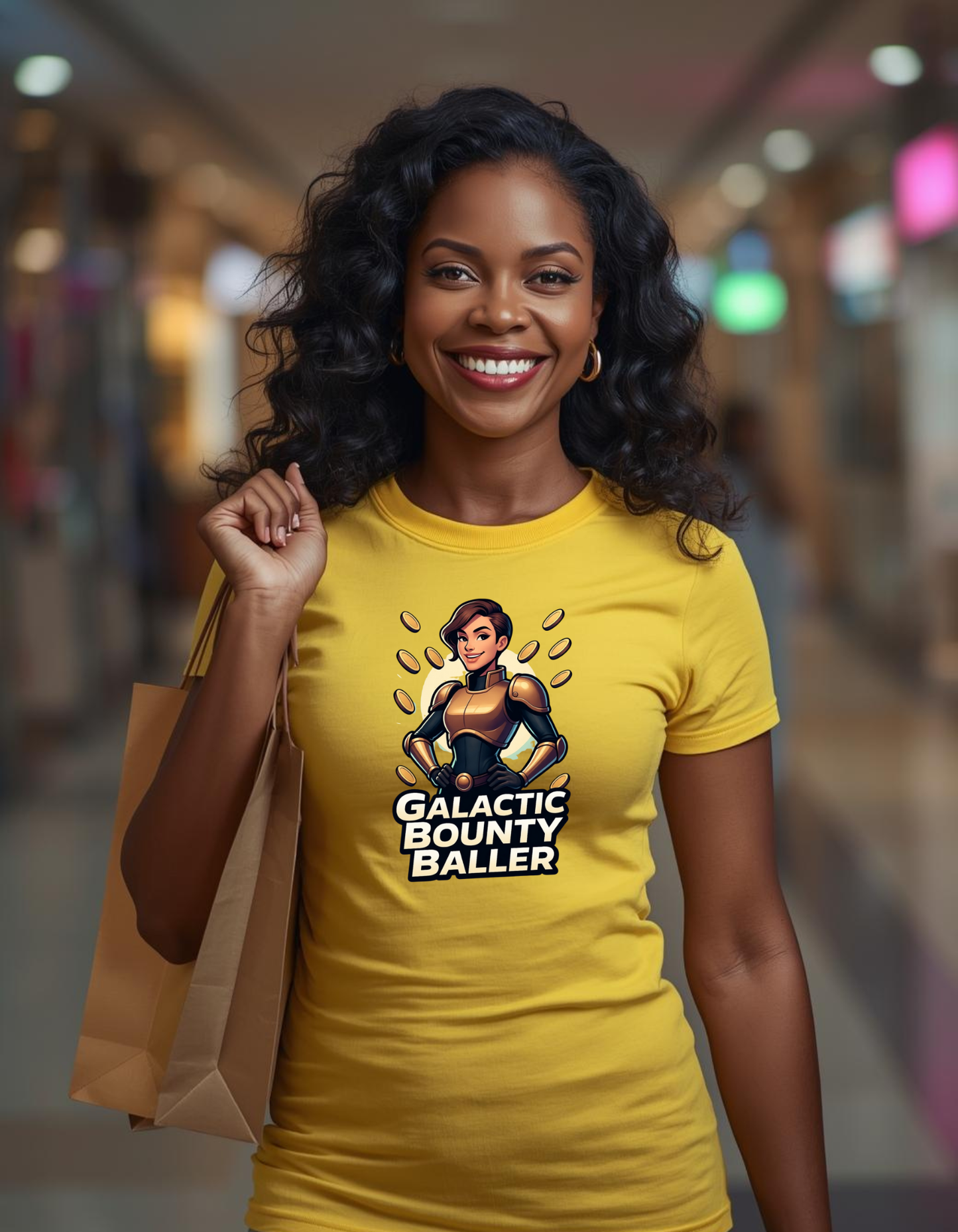 Galactic Bounty Baller graphic design on a Heavyweight T-shirt