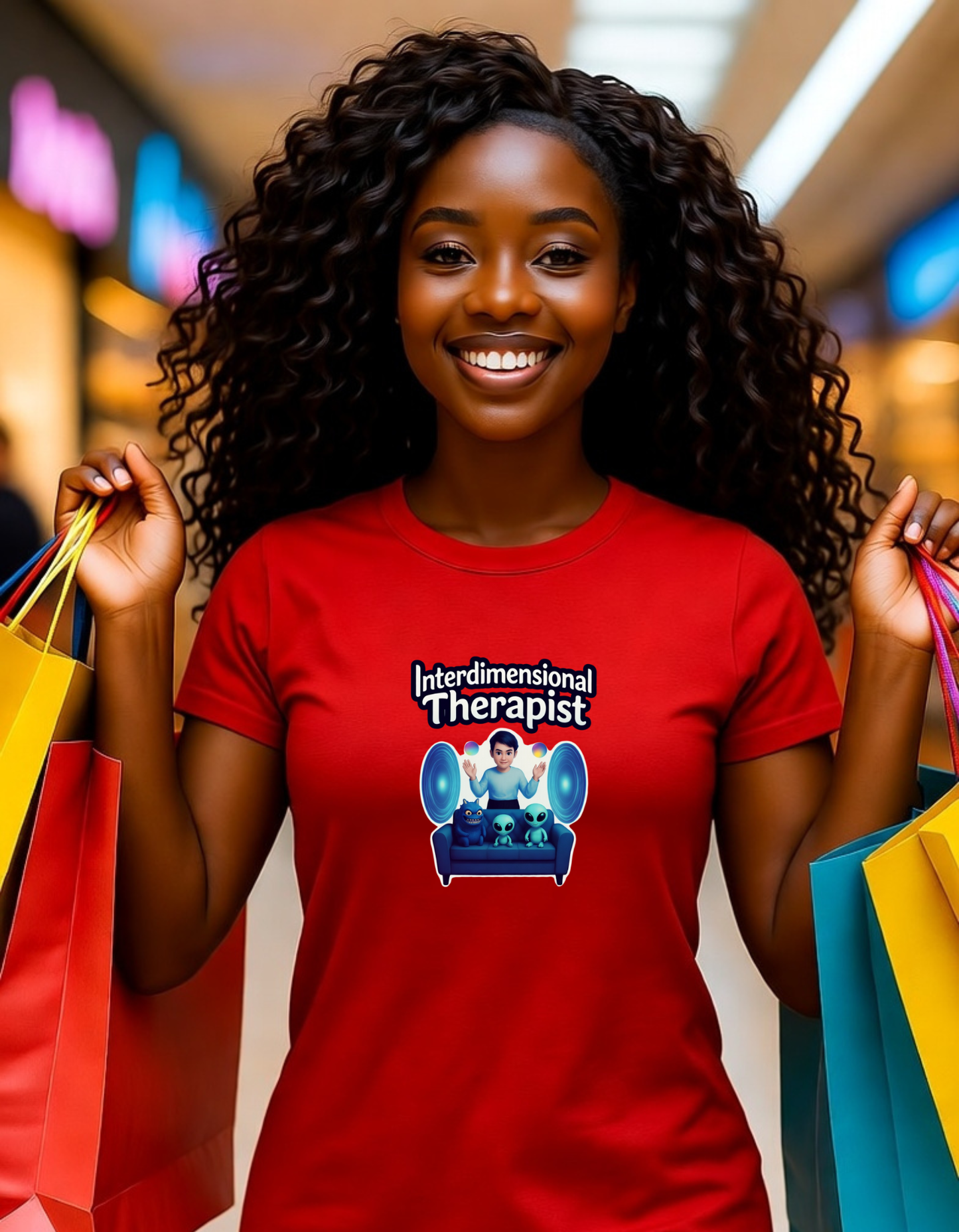 Interdimensional Therapist graphic design on a Heavyweight T-shirt