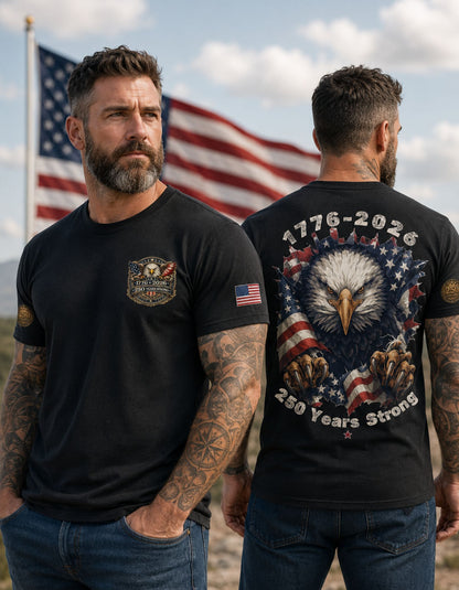 250th Anniversary Eagle - Bold Patriotic Graphic Premium Soft-Blend T-Shirt