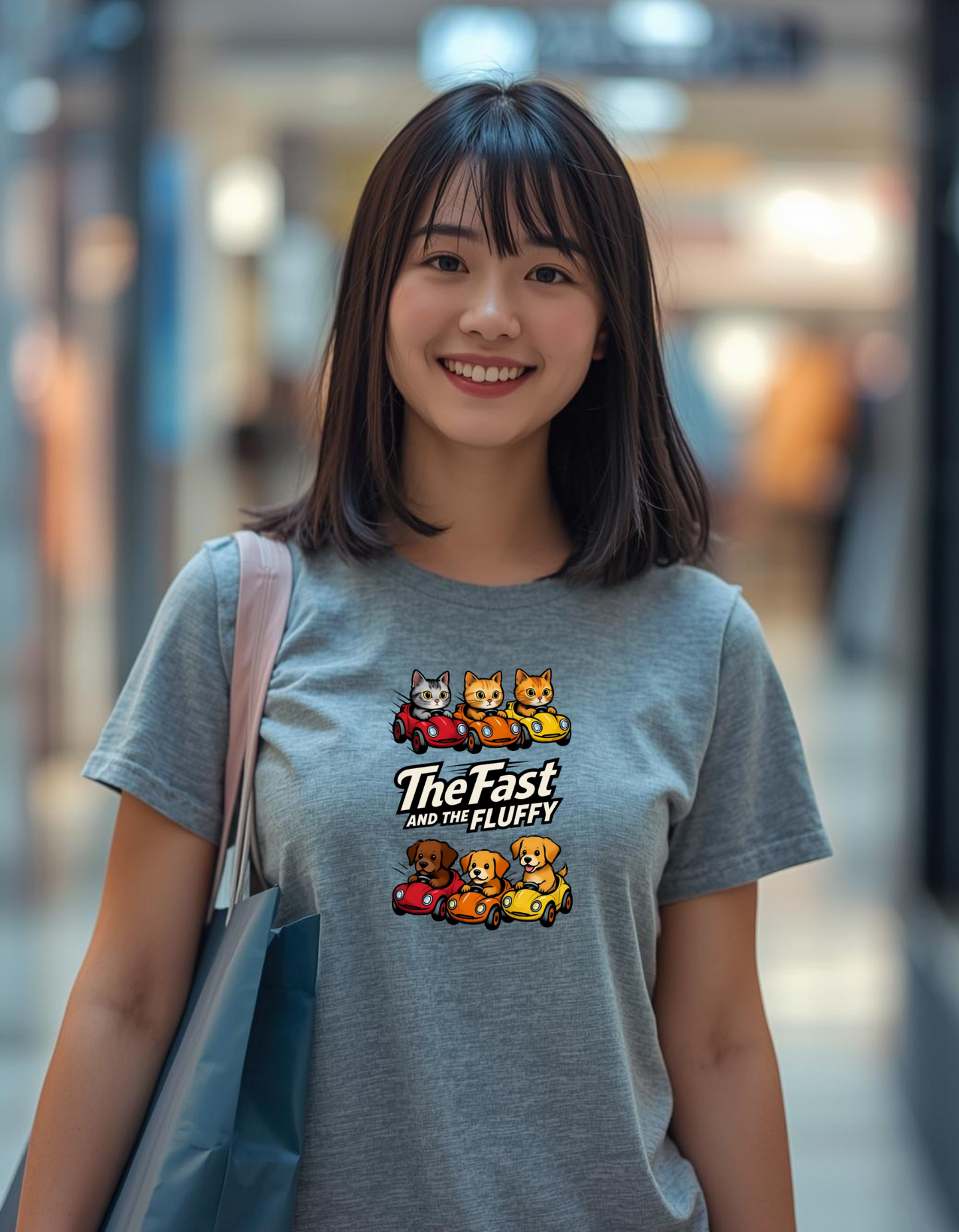 The Fast and The Fluffy graphic design on a Heavyweight T-shirt