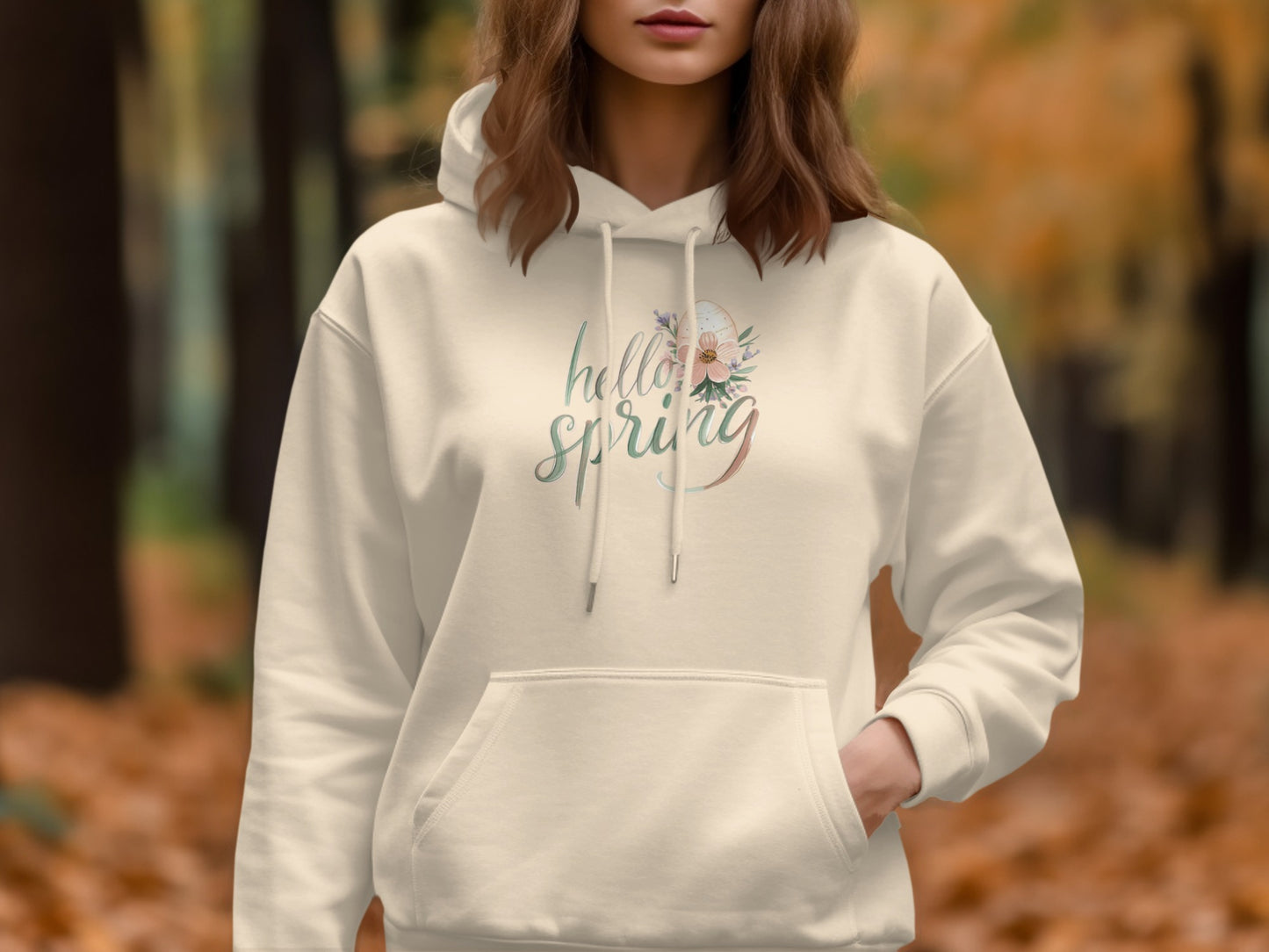 Stylish Hello Spring Hoodie for Autumn Walks