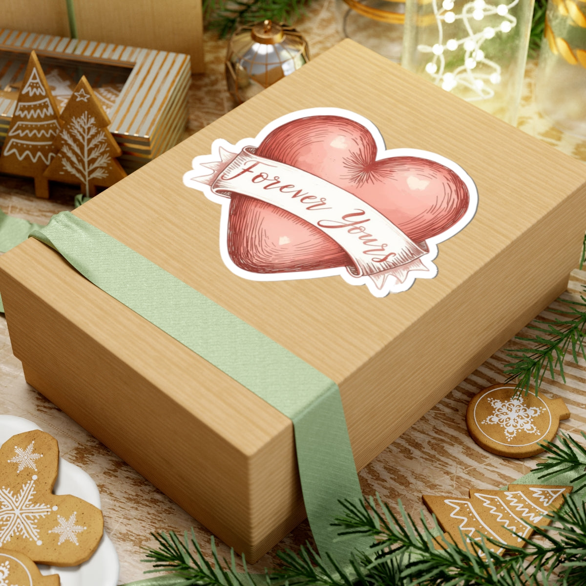 Forever Yours Heart Sticker Gift Box for Special Occasions