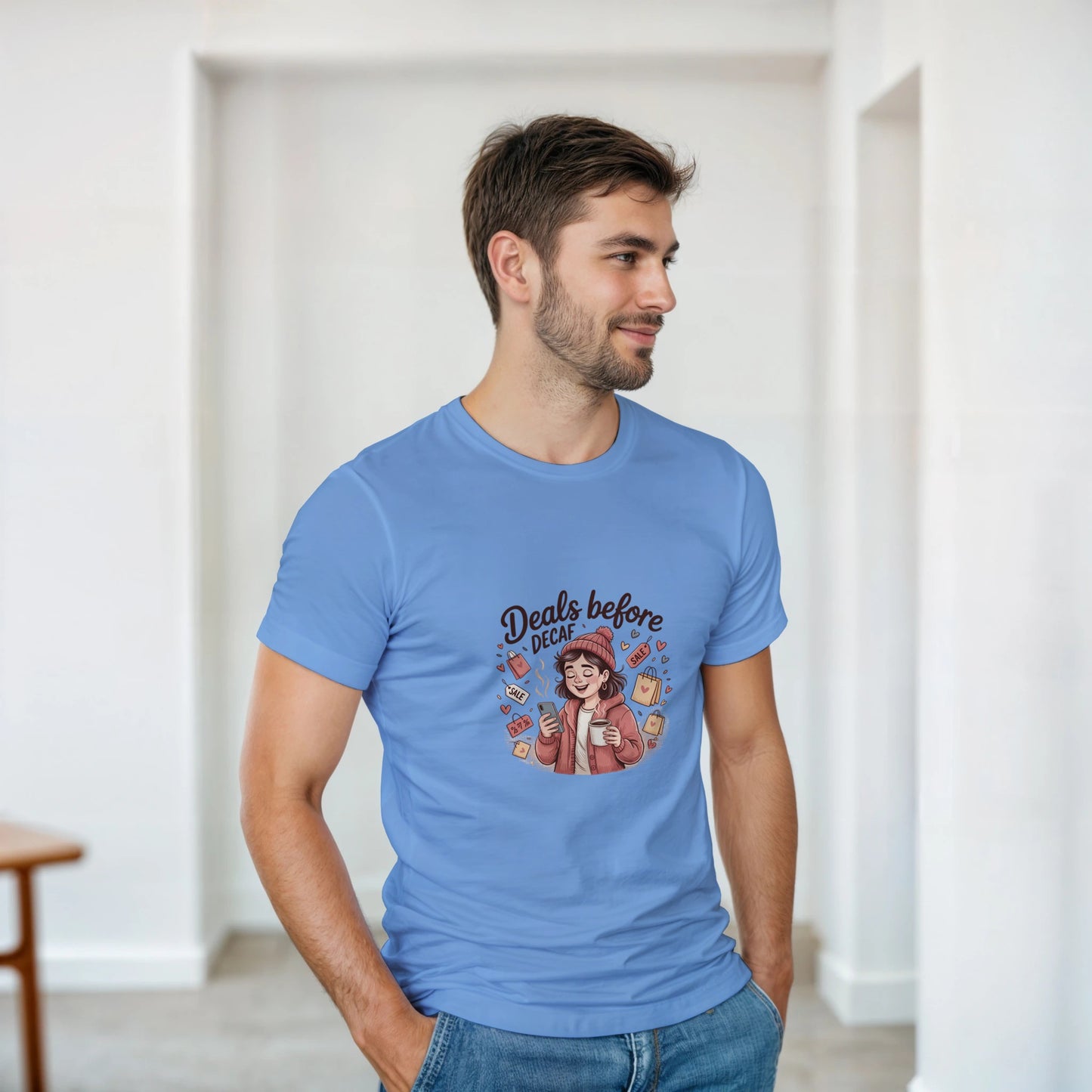 Deals Before Decaf heavyweight t-shirt mockup