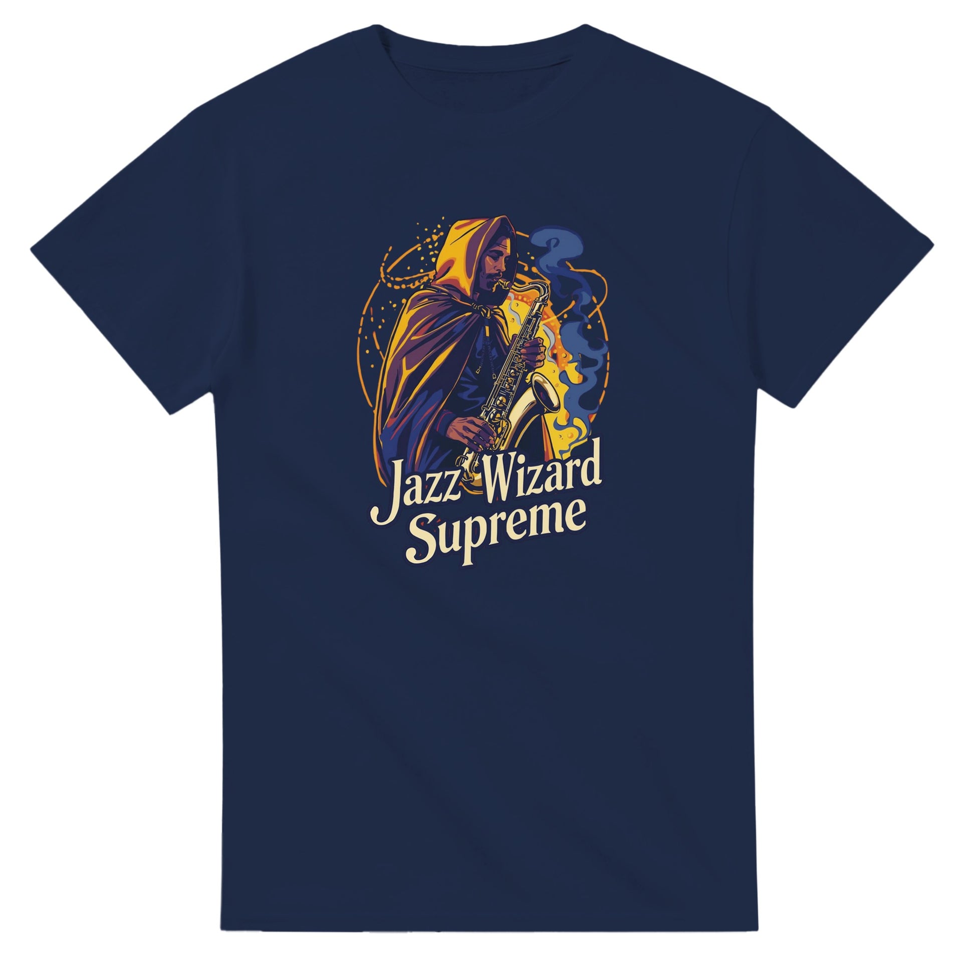 Jazz Wizard Supreme graphic design on a Heavyweight T-shirt