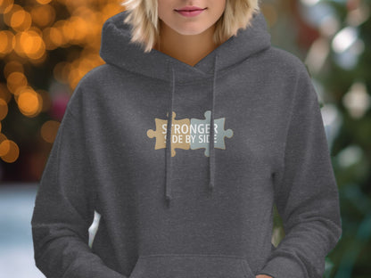Stronger Side by Side Puzzle Design Hoodie