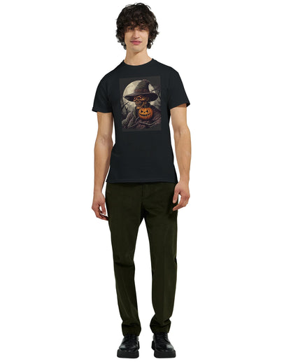 Pumpkin & Glowing Eyes on a Heavyweight T-shirt