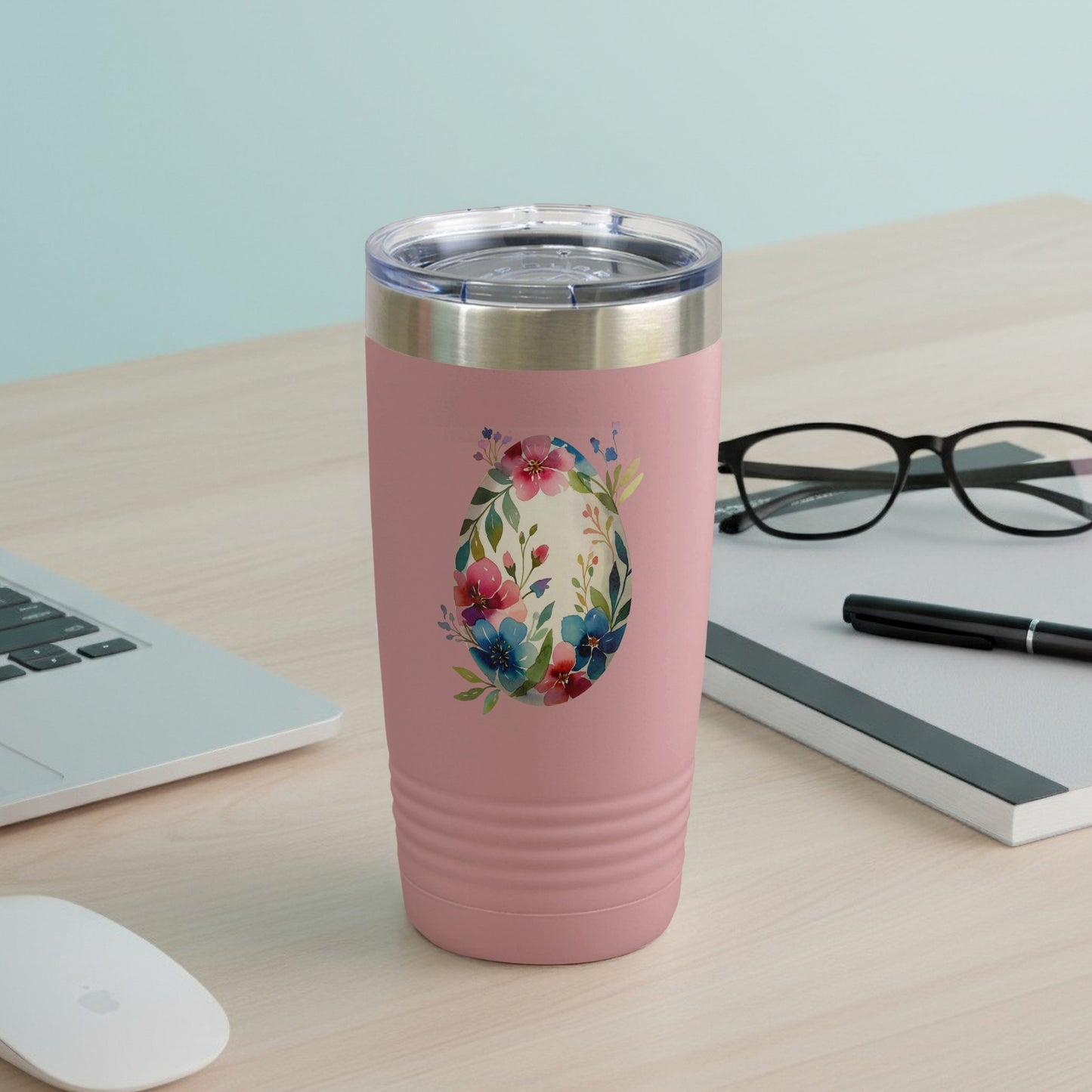 Floral Egg Design Insulated Tumbler for Hot and Cold Drinks