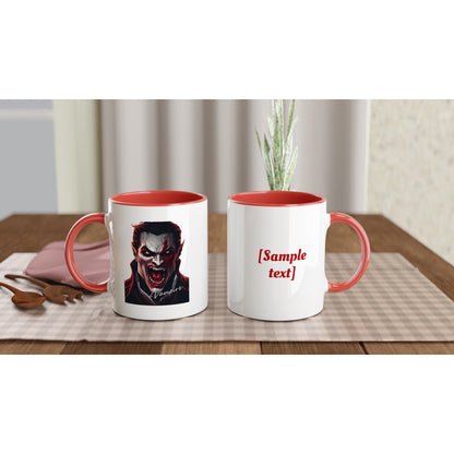 Vampire Full Face on a 11oz Ceramic Mug with Color Inside