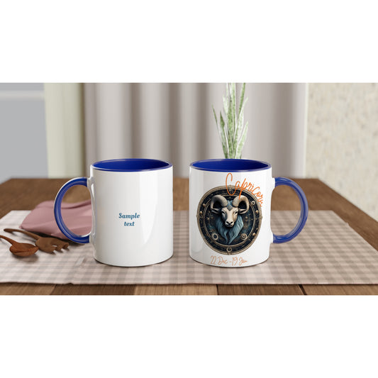 11oz ceramic mug with color inside Capricorn goat personalized