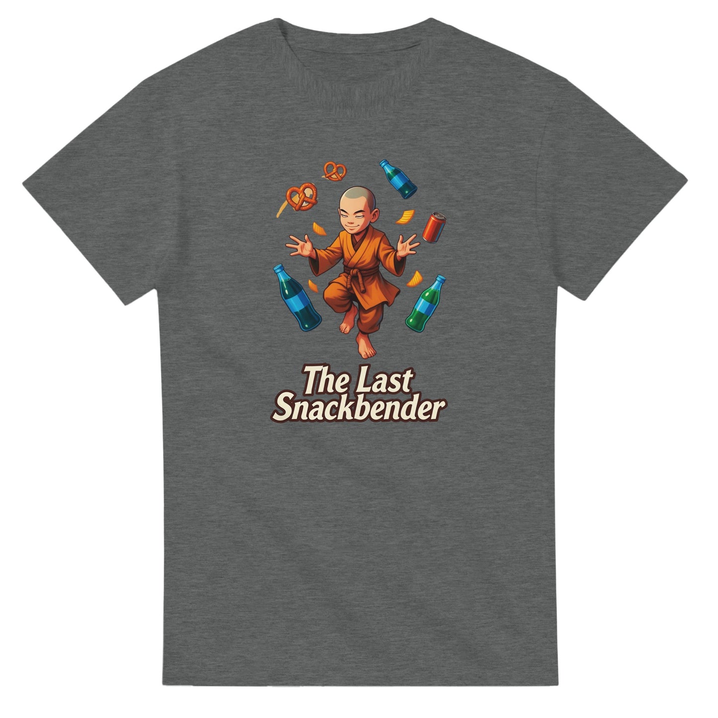 The Last Snackbender graphic design on a Heavyweight T-shirt