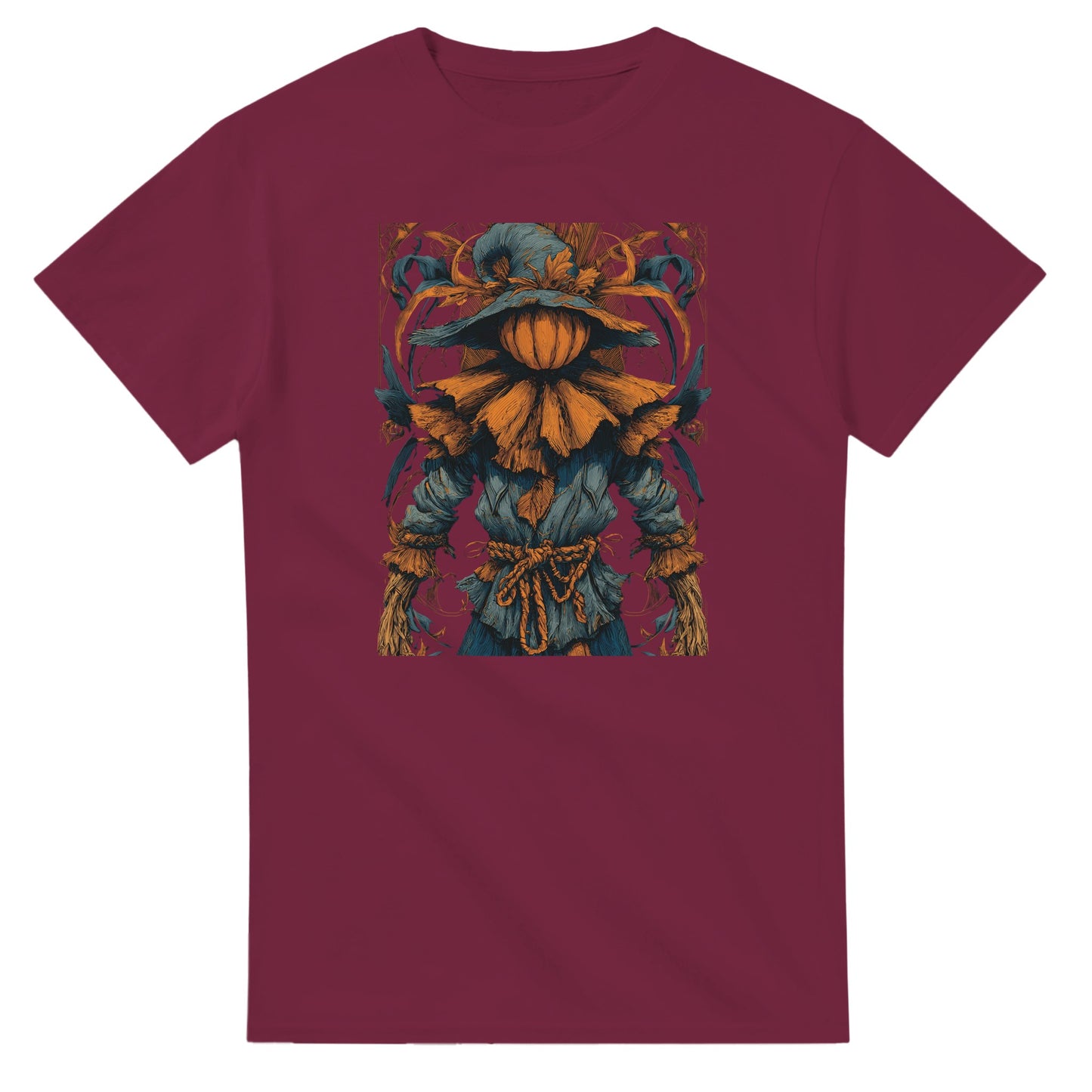 Autumn Harvest Scarecrow on a Heavyweight T-shirt