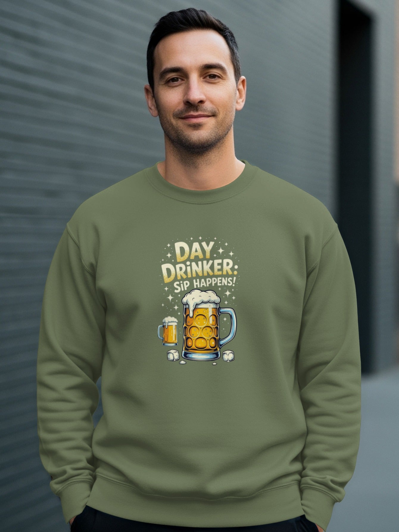Day Drinker Sip Happens Beer Mugs Funny Quote product type