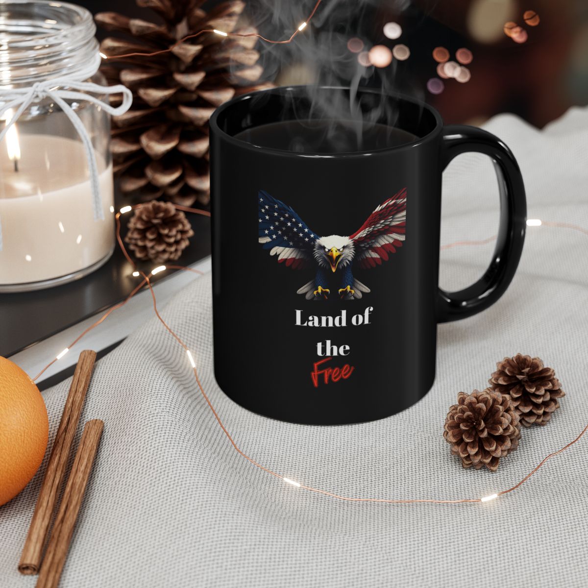 Proud Patriotic America Land of the Free Coffee Cup