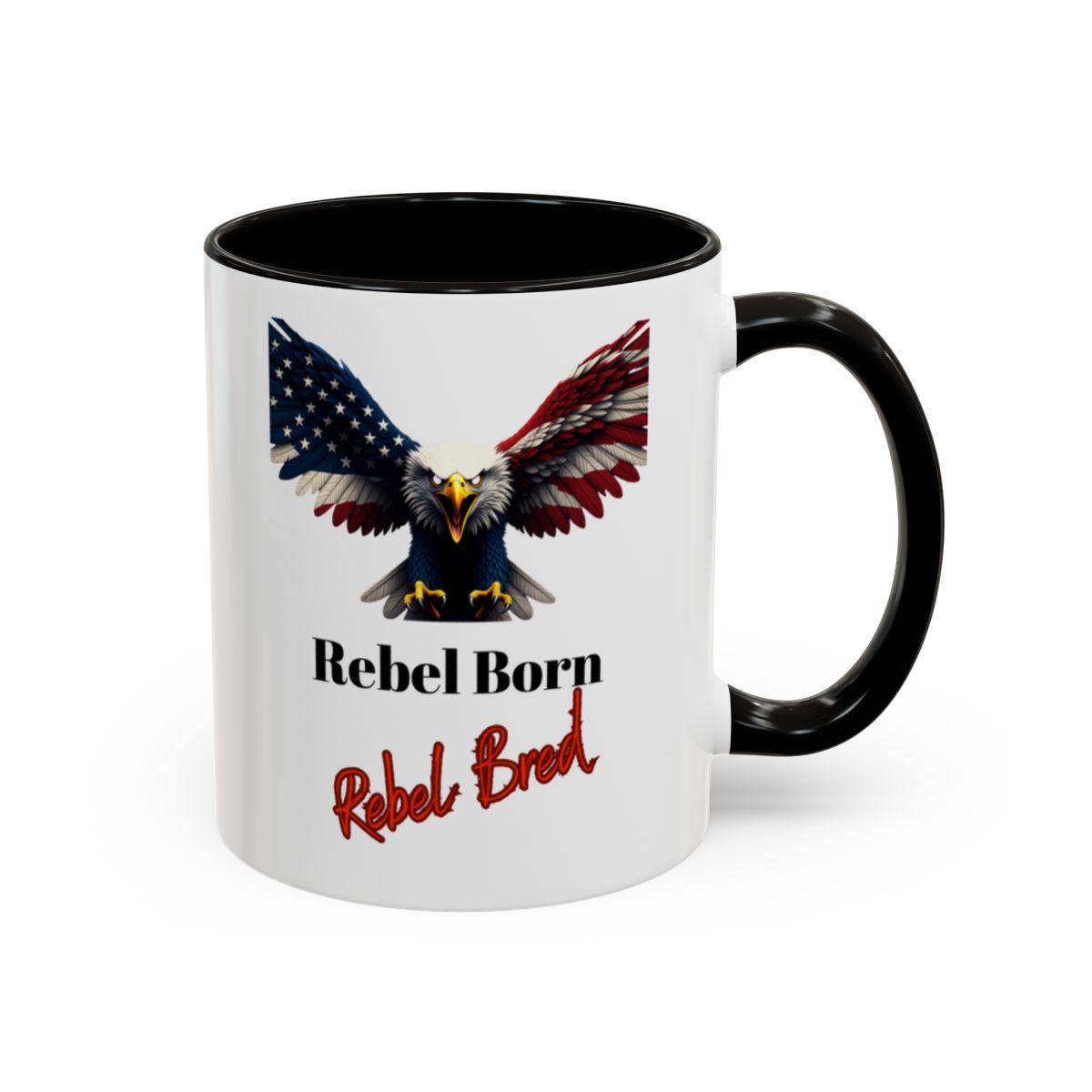 Rebel Born Rebel Bred American Flag Eagle Mug