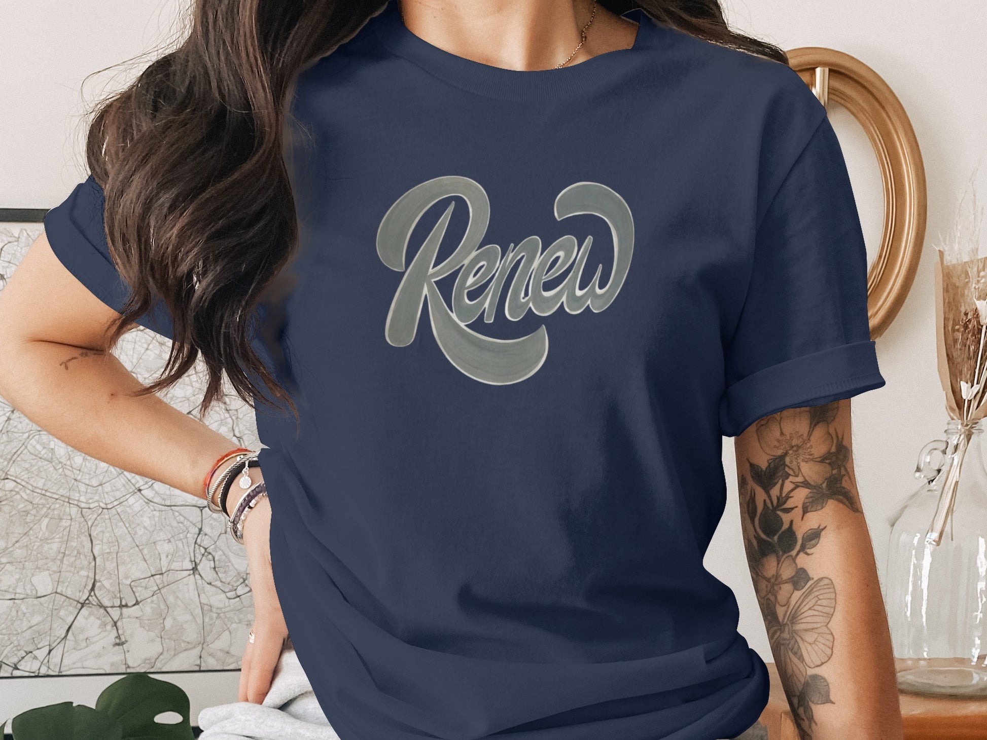 Dark Blue Renew Design Graphic T-Shirt product type