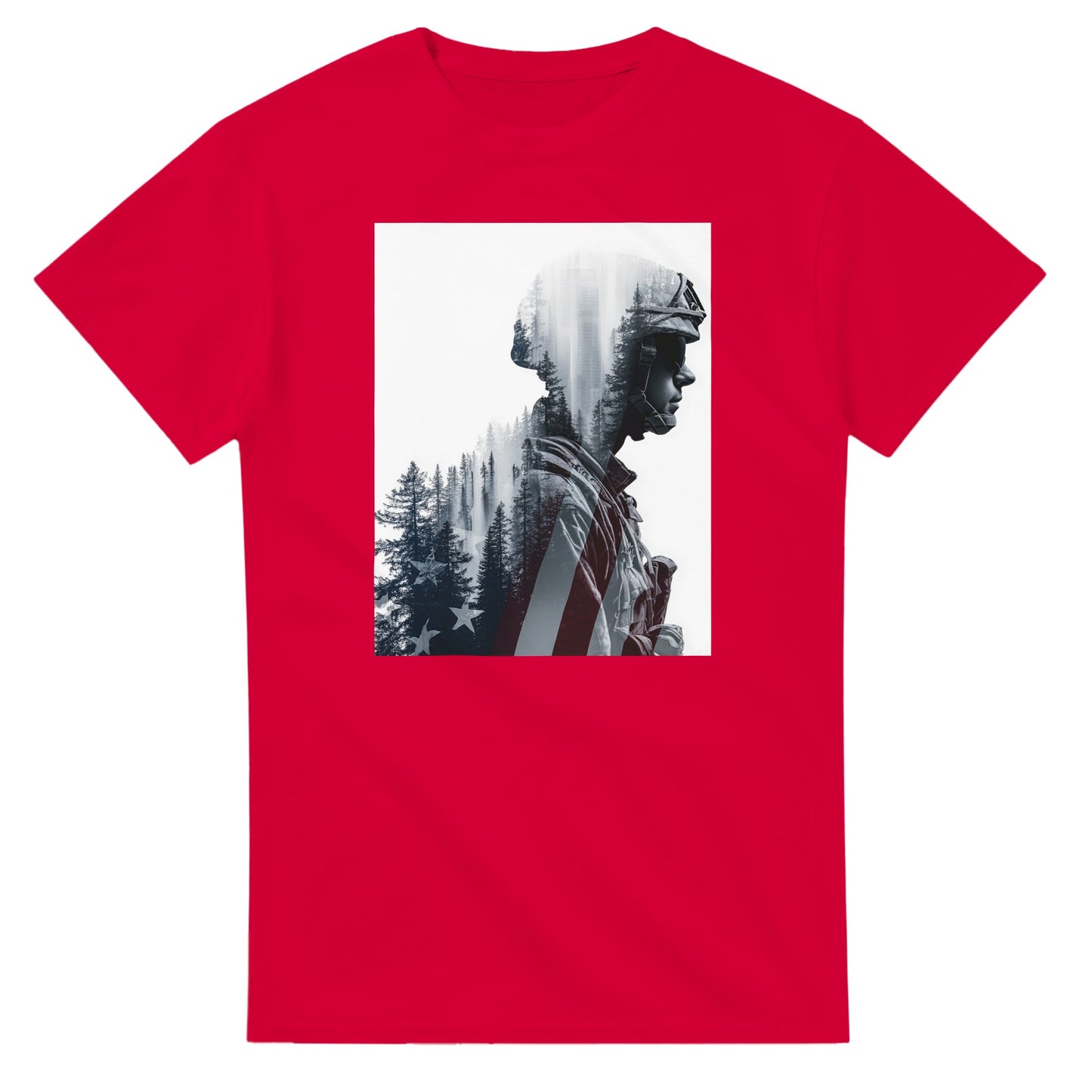 Patriotic Spirit Double Exposure on a heavyweight t-shirt