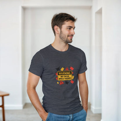 Warning May Contain Impulse Purchases heavyweight t-shirt mockup
