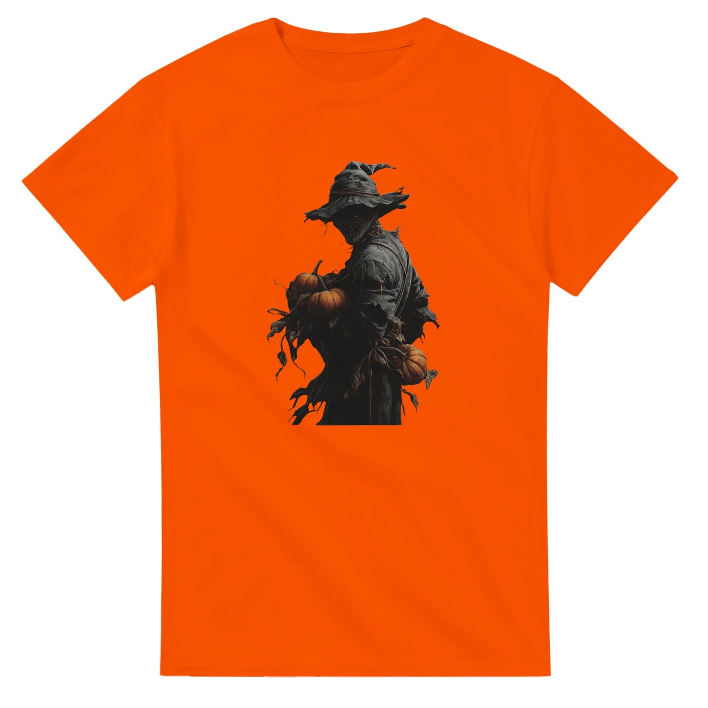 Spooky Pumpkin Scarecrow on a Heavyweight T-shirt