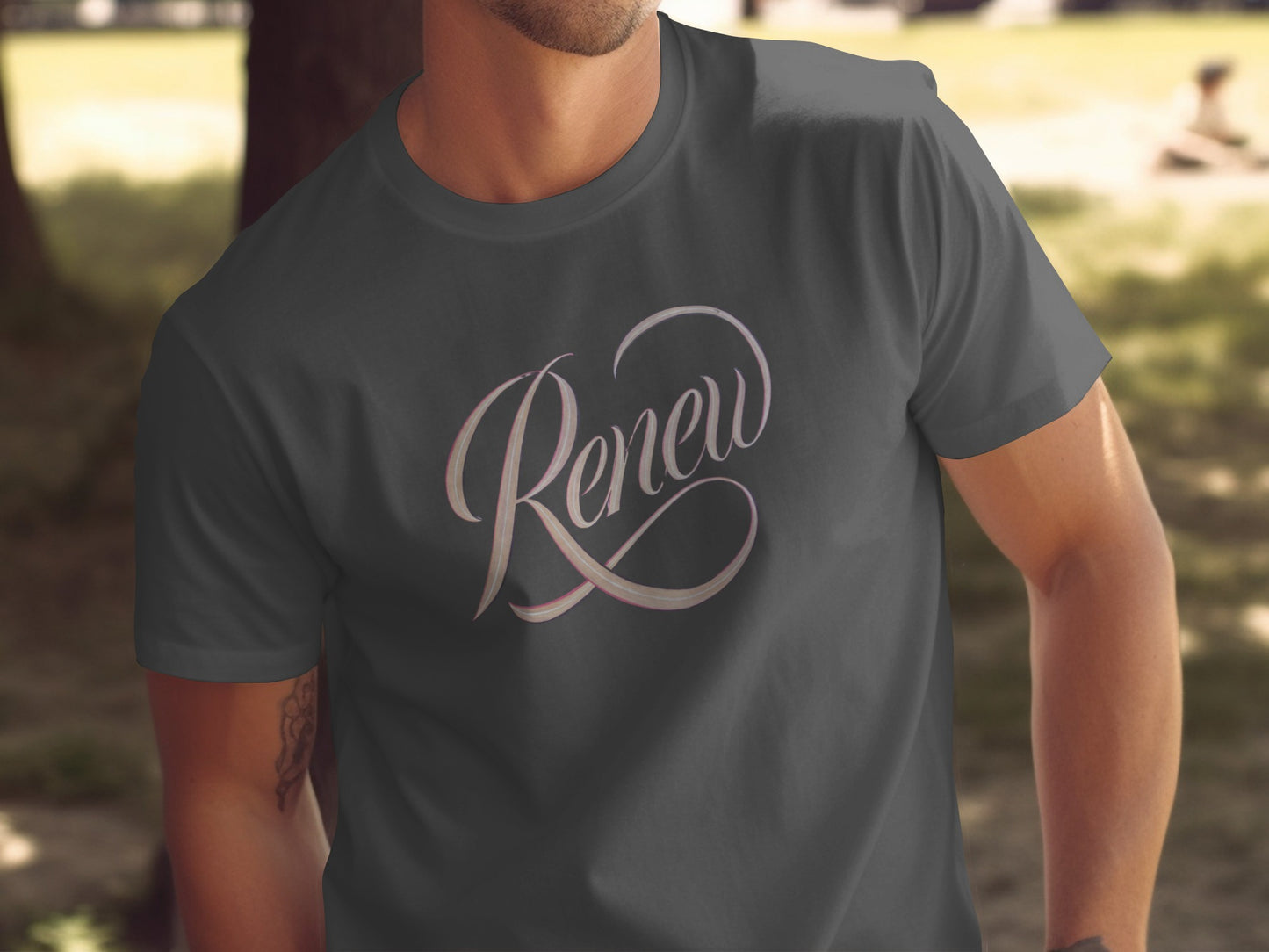 Dark Gray Renew Script Graphic Apparel product type