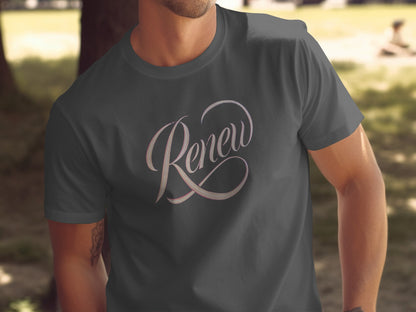Dark Gray Renew Script Graphic Apparel product type