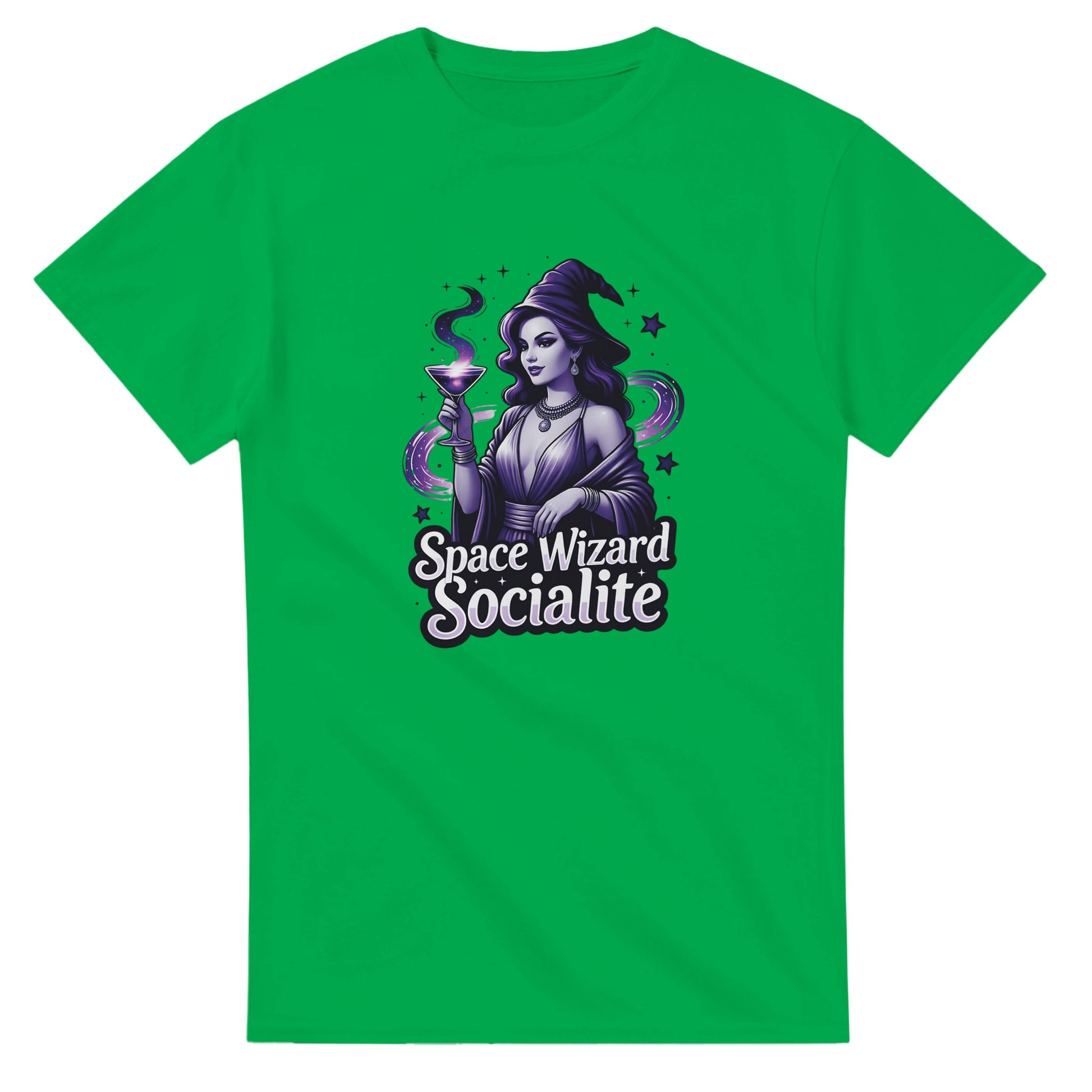 Space Wizard Socialite graphic design on a Heavyweight T-shirt