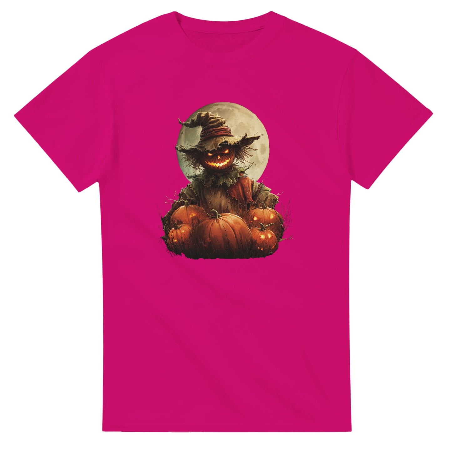 Spooky Scarecrow & Jack-O'-Lantern on a Heavyweight T-shirt