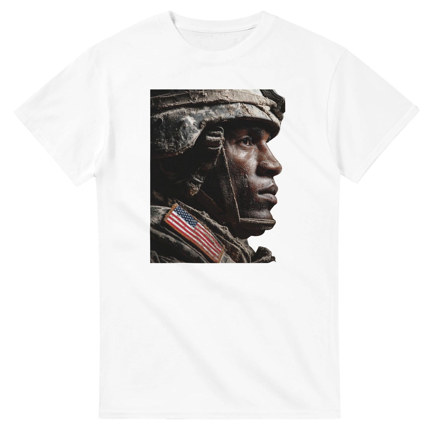 Patriotic Grit and Style on a heavyweight t-shirt