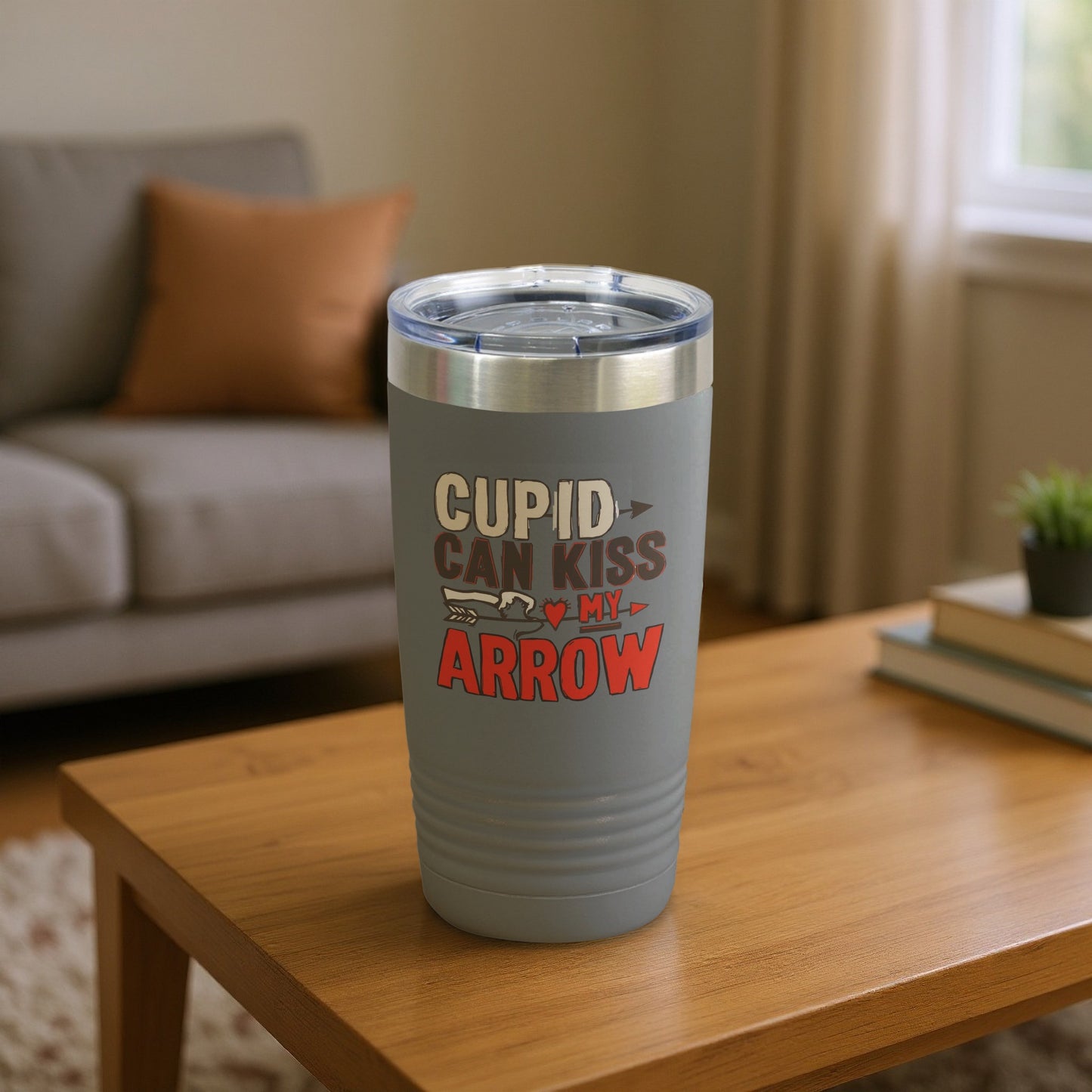 Cupid Can Kiss My Arrow Insulated Tumbler Travel Mug