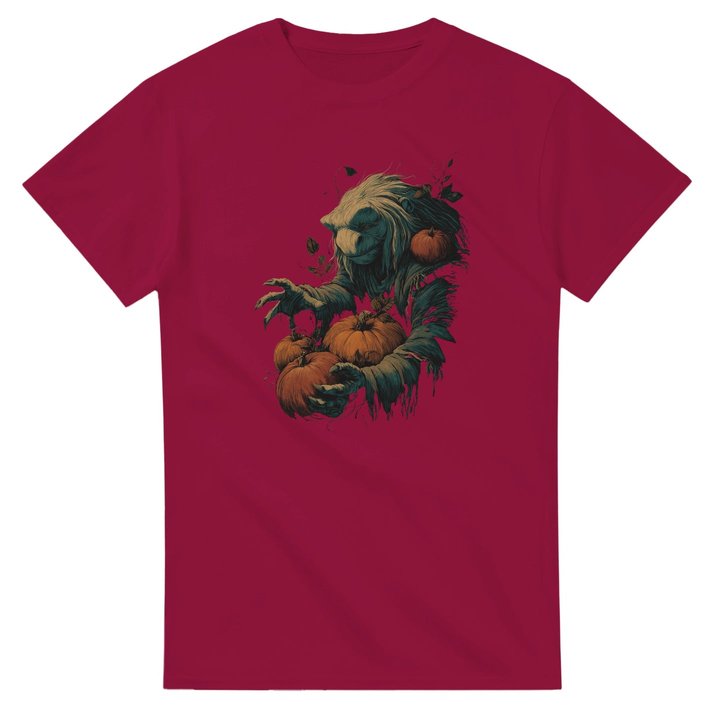 Forest Creature with Pumpkins on a Heavyweight T-shirt