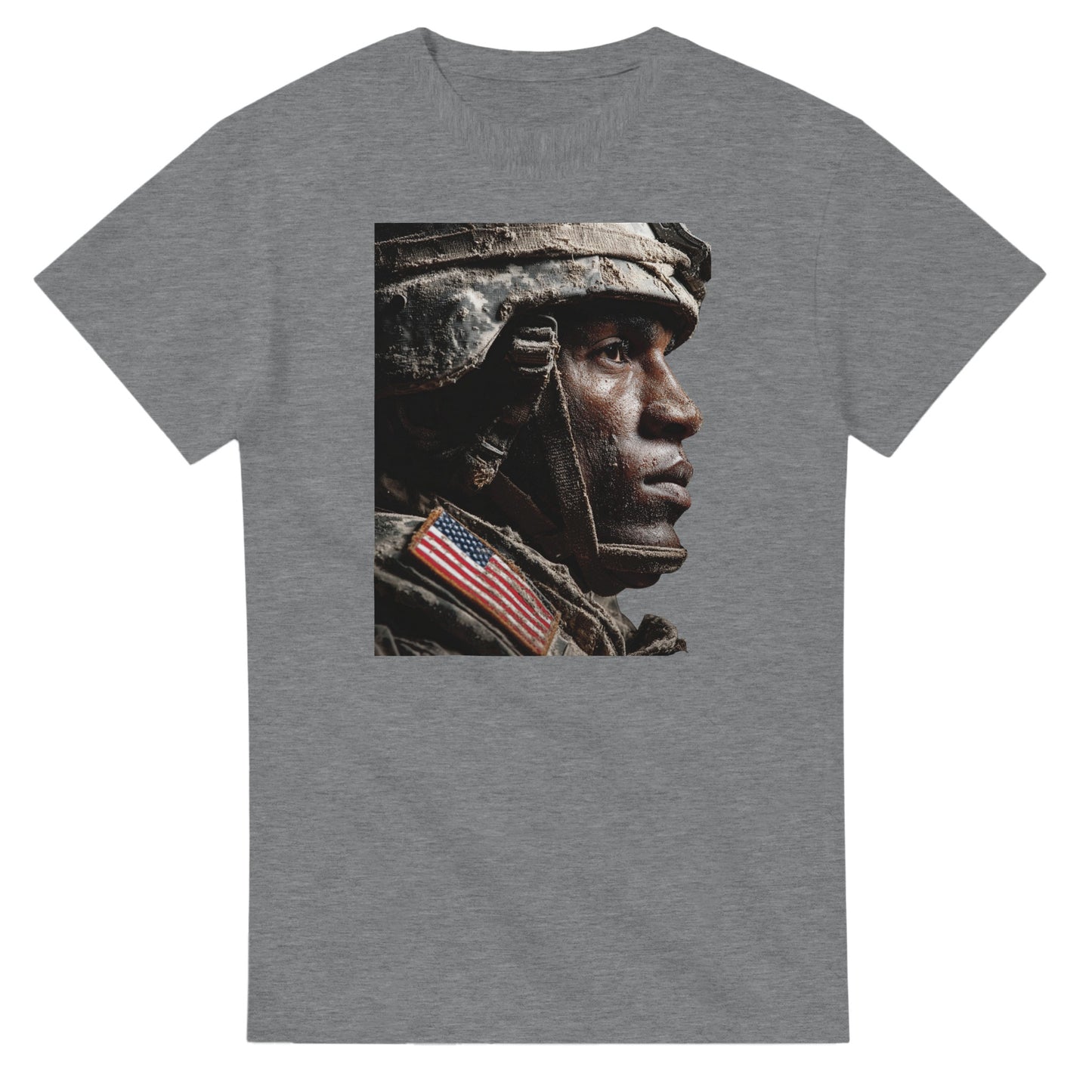 Patriotic Grit and Style on a heavyweight t-shirt
