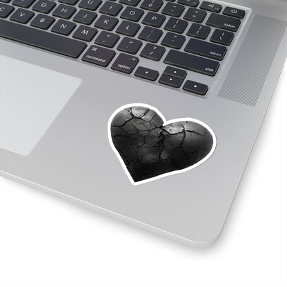 Cracked Black Heart Sticker for Laptops or Notebooks