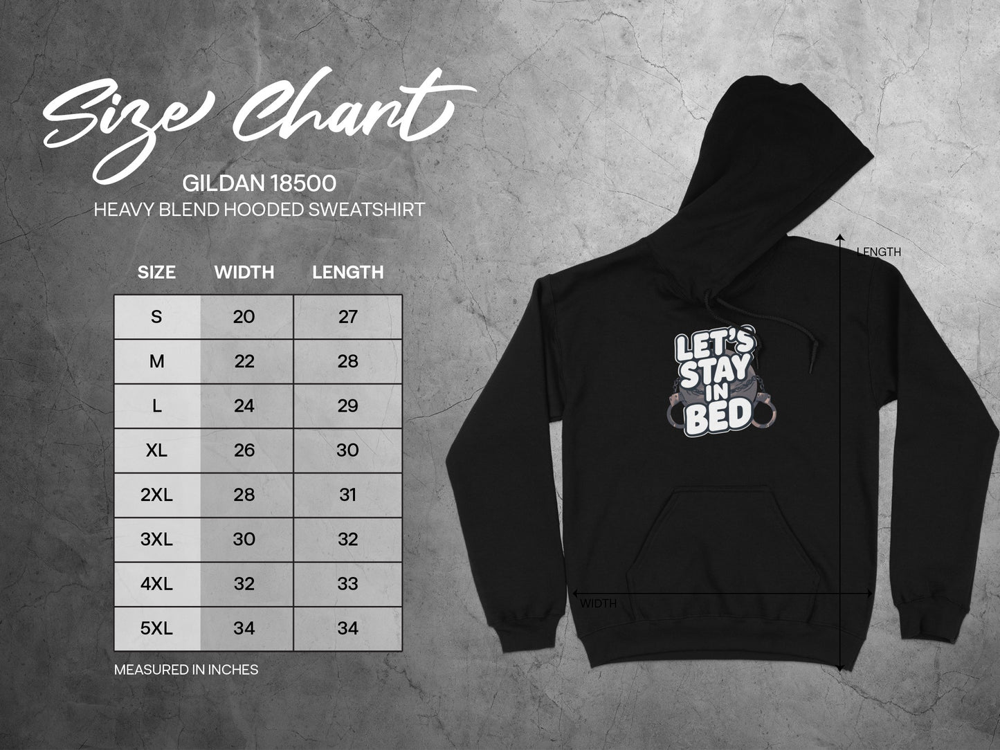 Let's Stay In Bed Gildan 18500 Hooded Sweatshirt