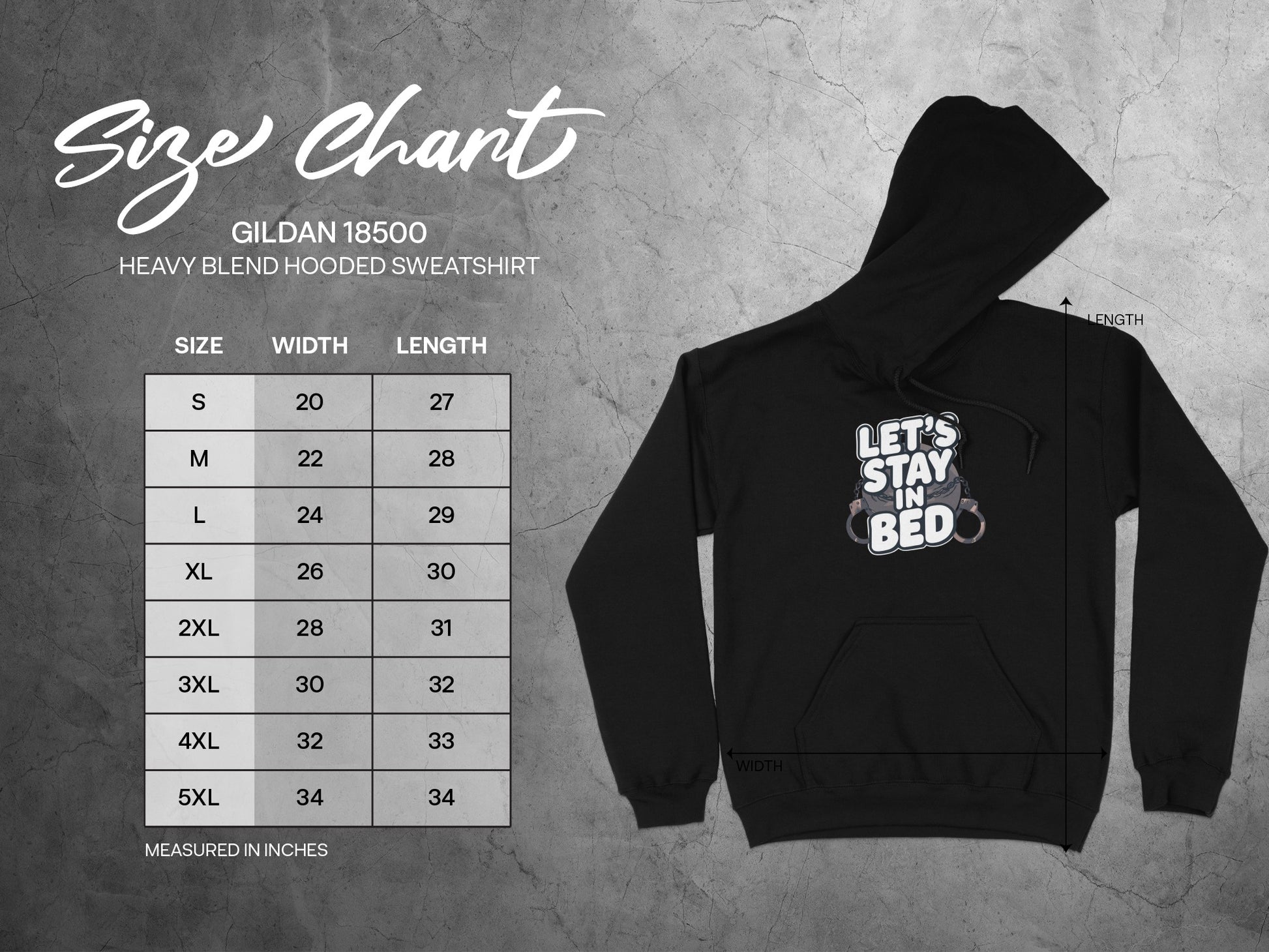 Let's Stay In Bed Gildan 18500 Hooded Sweatshirt