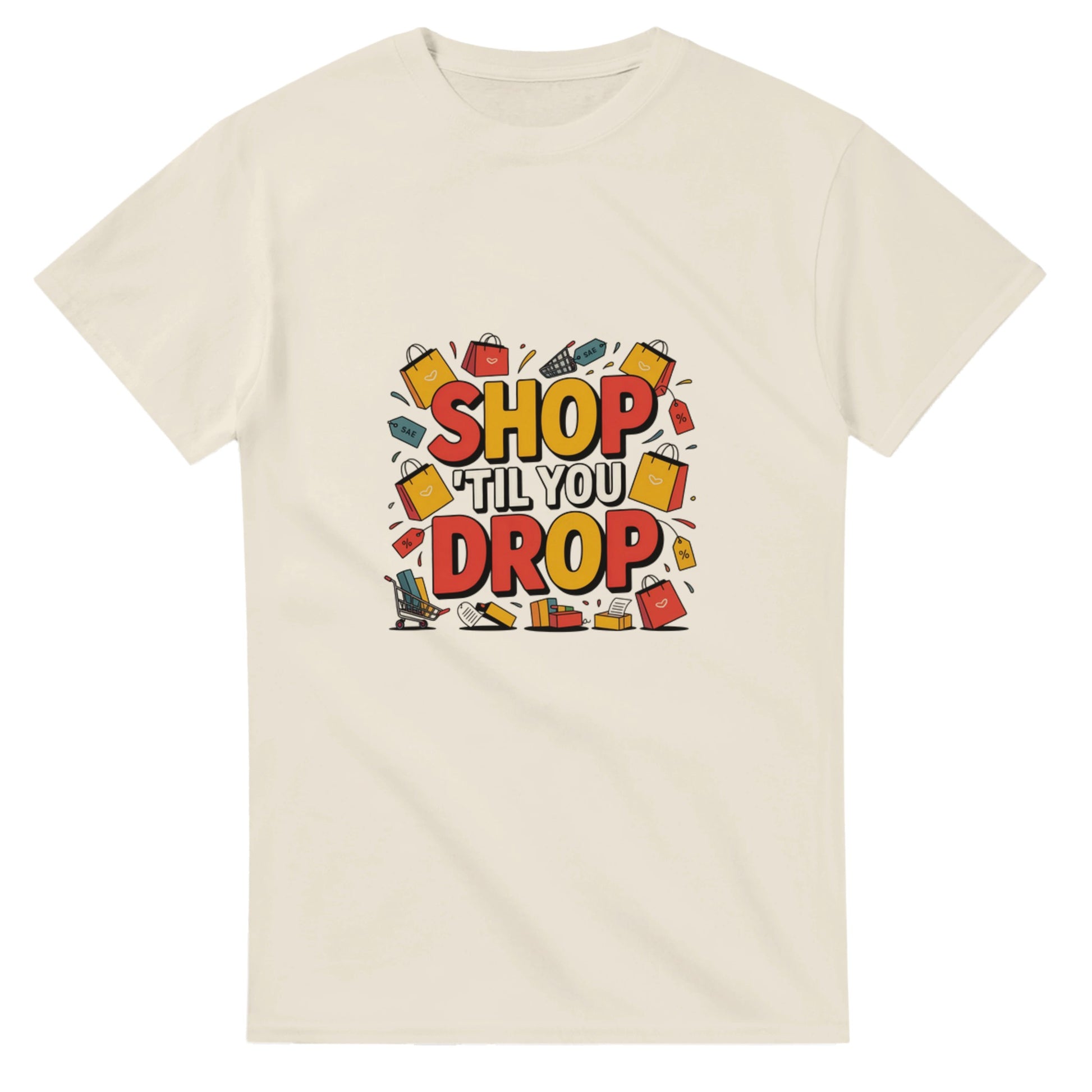 Shop ’Til You Drop heavyweight t-shirt mockup